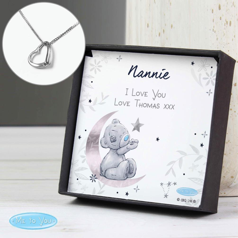 Personalised Moon & Stars Me to You Silver Tone Necklace Extra Image 3